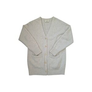 Wilfred Aritzia Oversized Cashmere Cream Gray Cozy Button Pockets Cardigan sz XS